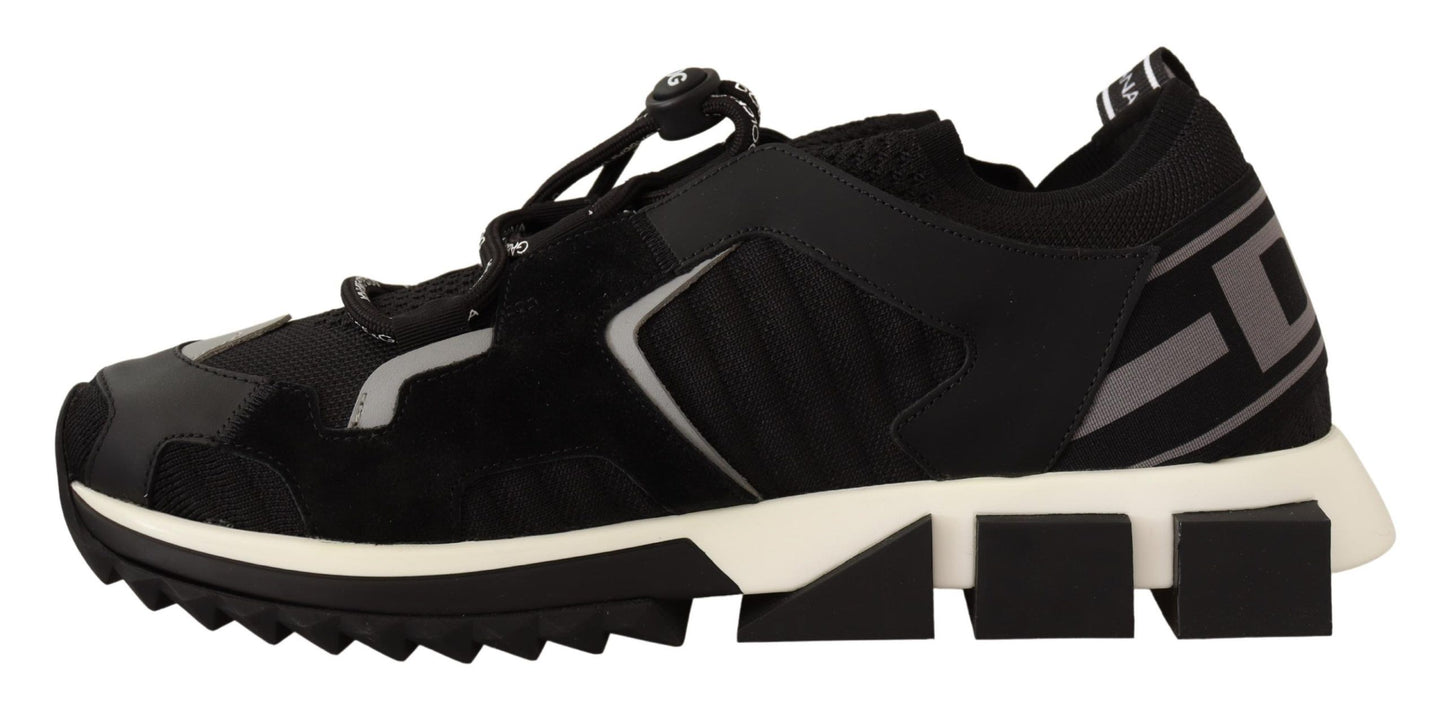 Elegant Black Low Top Designer Sneakers