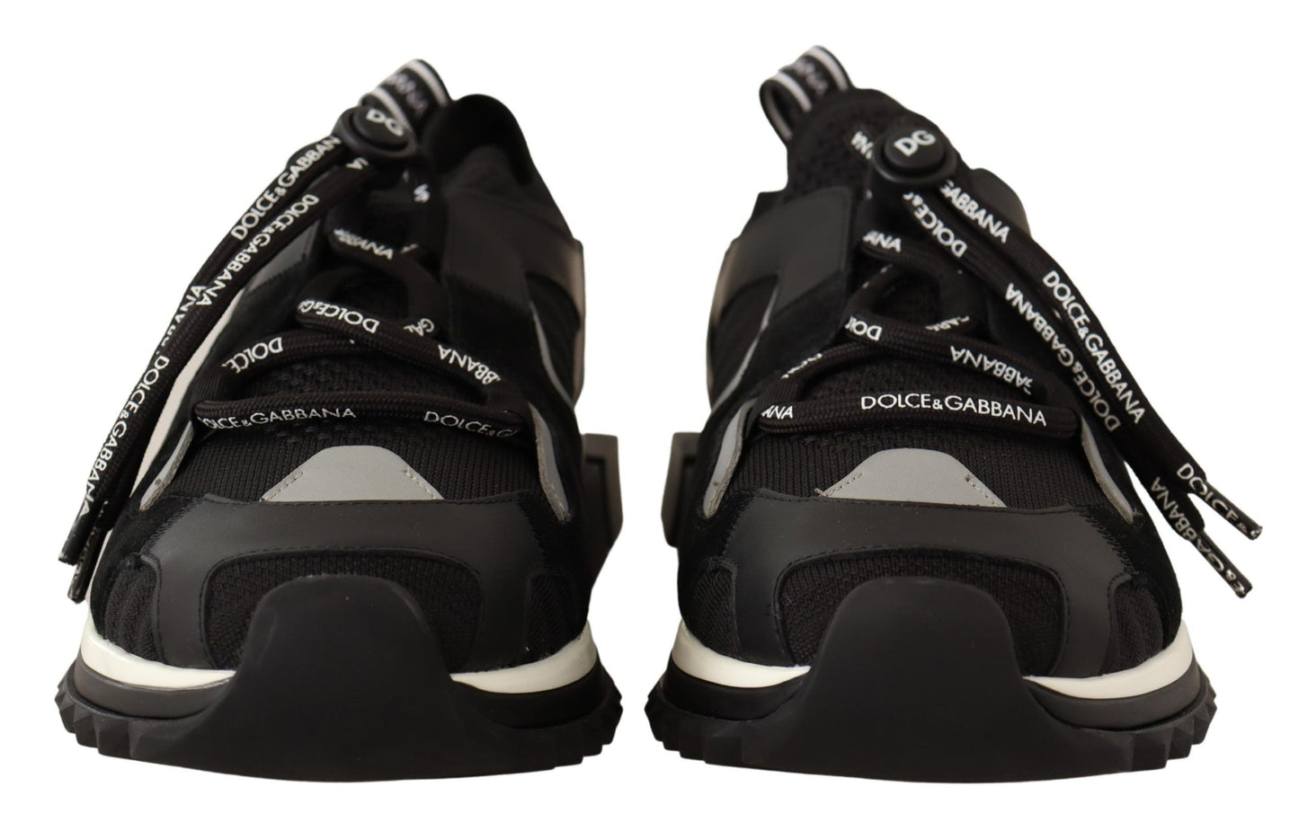 Elegant Black Low Top Designer Sneakers