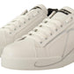 Elegant White Leather Casual Sneakers