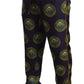 Elegant Silk Lounge Pants with Peacock Print