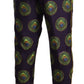 Elegant Silk Lounge Pants with Peacock Print