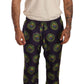 Elegant Silk Lounge Pants with Peacock Print