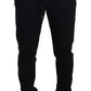 Elegant Black Heart Patch Sweatpants