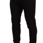 Elegant Black Jogging Pants with #dgfamily Motif