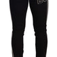 Sleek Tapered Skinny Black Jeans with Side Stripes
