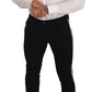 Sleek Tapered Skinny Black Jeans with Side Stripes
