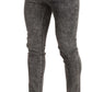 Elegant Slim Fit Gray Washed Jeans