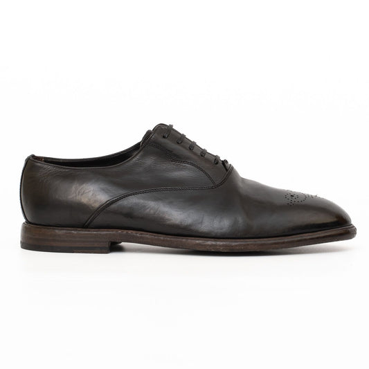 Black Calfskin Men Derby Shoe