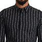 Elegant Gold Cotton Poplin Shirt with Unique Print