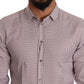 Elegant Slim Fit Red Cotton Dress Shirt