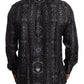 Elegant Silk Crown Print Martini Dress Shirt