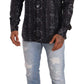 Elegant Silk Crown Print Martini Dress Shirt