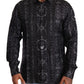 Elegant Silk Crown Print Martini Dress Shirt