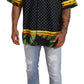 Polka Dot Pineapple Print Casual Shirt