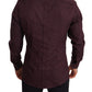 Elegant Purple Slim Fit Dress Shirt