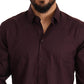 Elegant Purple Slim Fit Dress Shirt