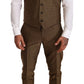 Elegant Yellow Patterned Three-Piece Suit