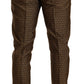Elegant Yellow Patterned Three-Piece Suit