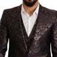 Exquisite Purple Brocade Three Piece Suit