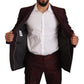 Elegant Red Martini Three Piece Suit