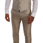 Elegant Gold Silk Three-Piece Martini Suit
