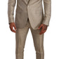 Elegant Gold Silk Three-Piece Martini Suit