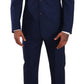 Elegant Blue Virgin Wool Two-Piece Men's Suit