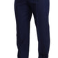 Elegant Blue Virgin Wool Two-Piece Men's Suit