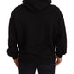 Elegant Multicolor Applique Black Hoodie