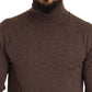 Elegant Turtleneck Wool Sweater in Brown
