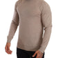 Elegant Beige Turtleneck Wool Sweater