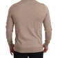 Elegant Beige Turtleneck Wool Sweater