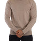 Elegant Beige Turtleneck Wool Sweater