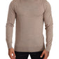 Elegant Beige Turtleneck Wool Sweater
