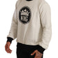 Regal Crown Motif Crewneck Sweater