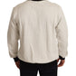 Regal Crown Motif Crewneck Sweater