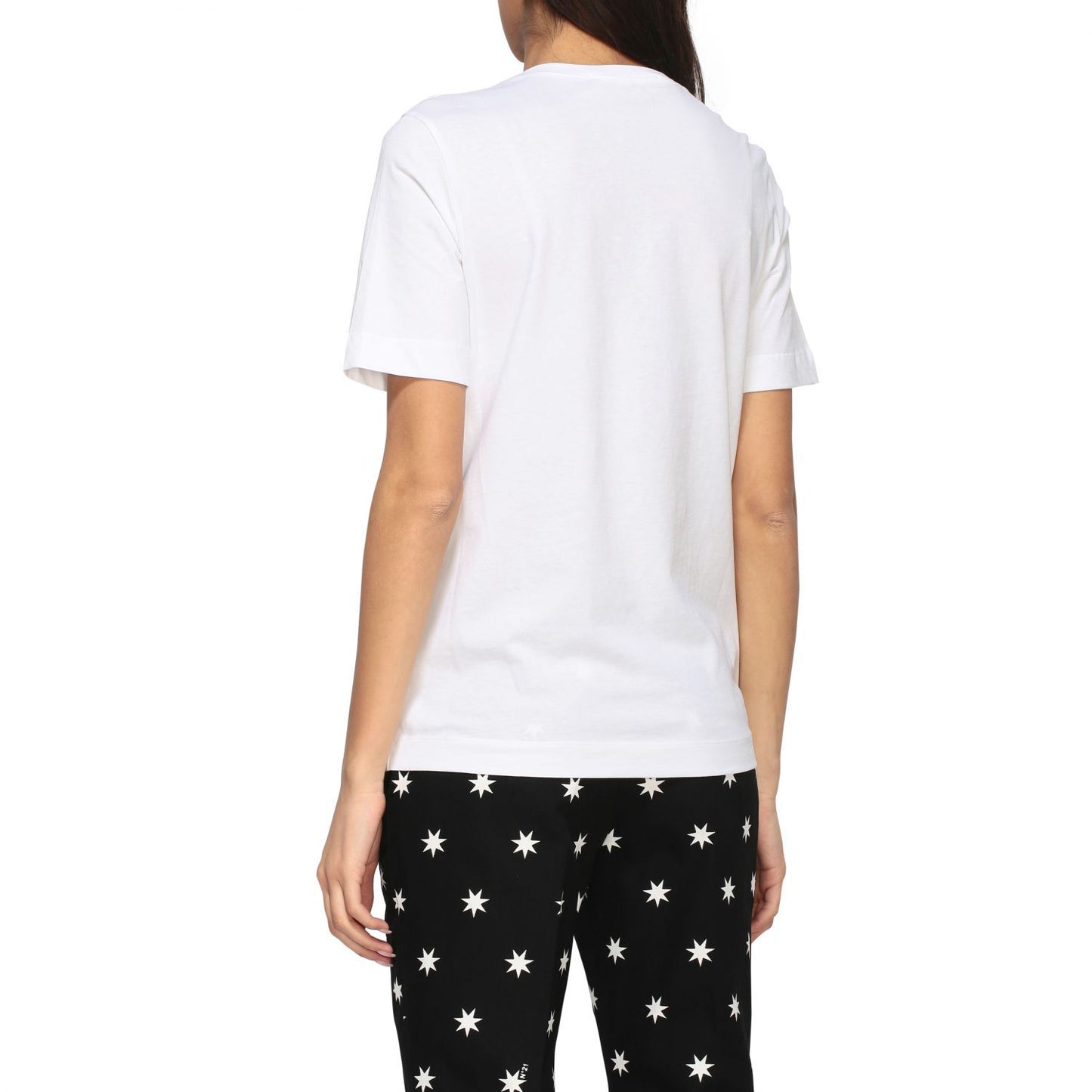 White Cotton Women T-Shirt
