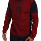 Elegant Burgundy-Blue Wool Jumper