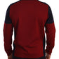 Elegant Burgundy-Blue Wool Jumper