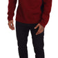 Elegant Burgundy-Blue Wool Jumper