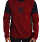 Elegant Burgundy-Blue Wool Jumper