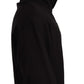 Elegant Black Hooded Pullover Sweater