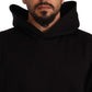 Elegant Black Hooded Pullover Sweater