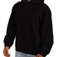 Elegant Black Hooded Pullover Sweater