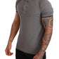 Elegant Gray Cotton Polo Shirt