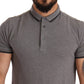 Elegant Gray Cotton Polo Shirt