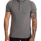 Elegant Gray Cotton Polo Shirt