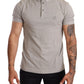 Elegant Gray Cotton Polo - Casual Luxury Tee