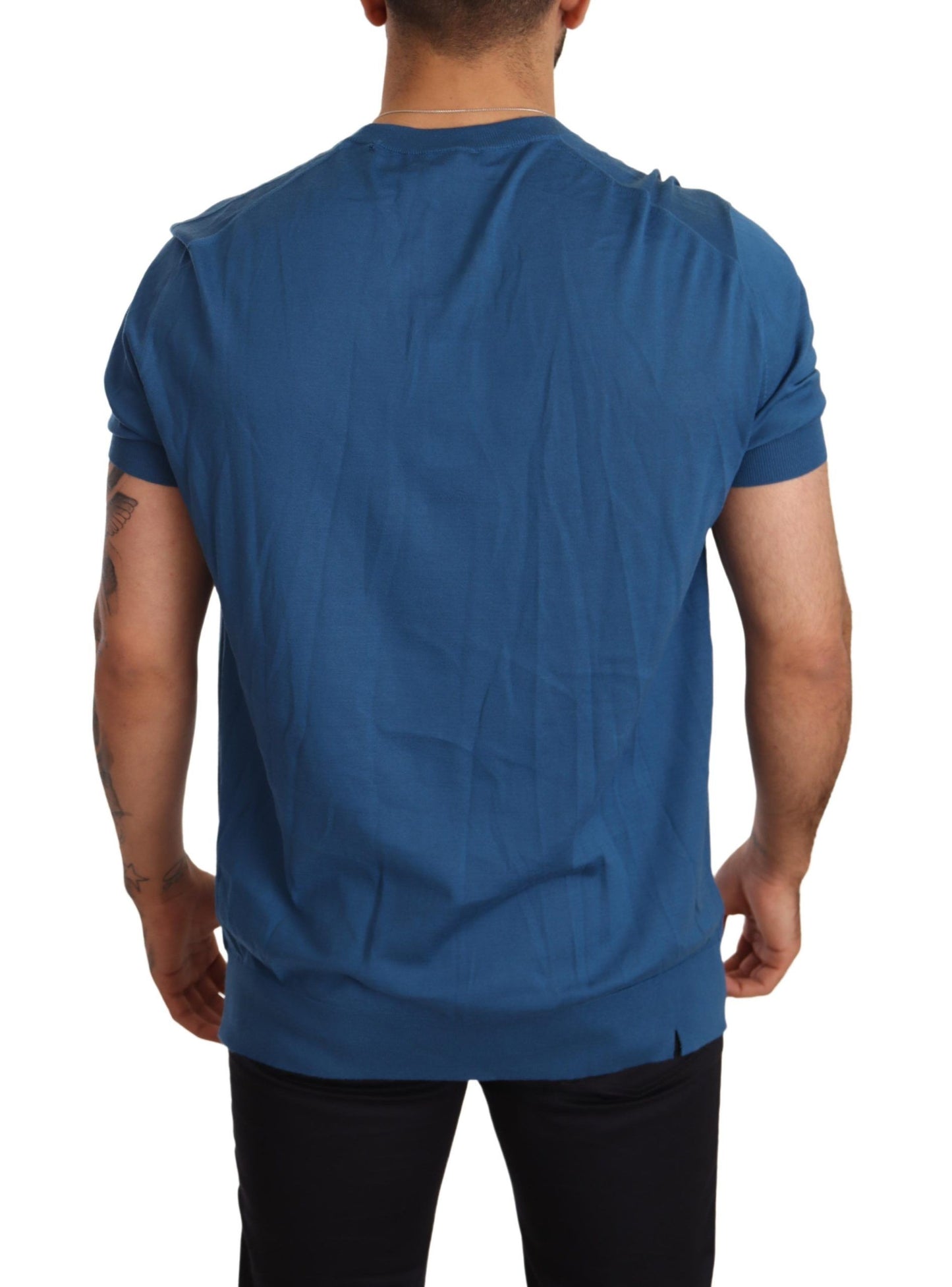 Elegant Cashmere Crew Neck Pullover T-Shirt