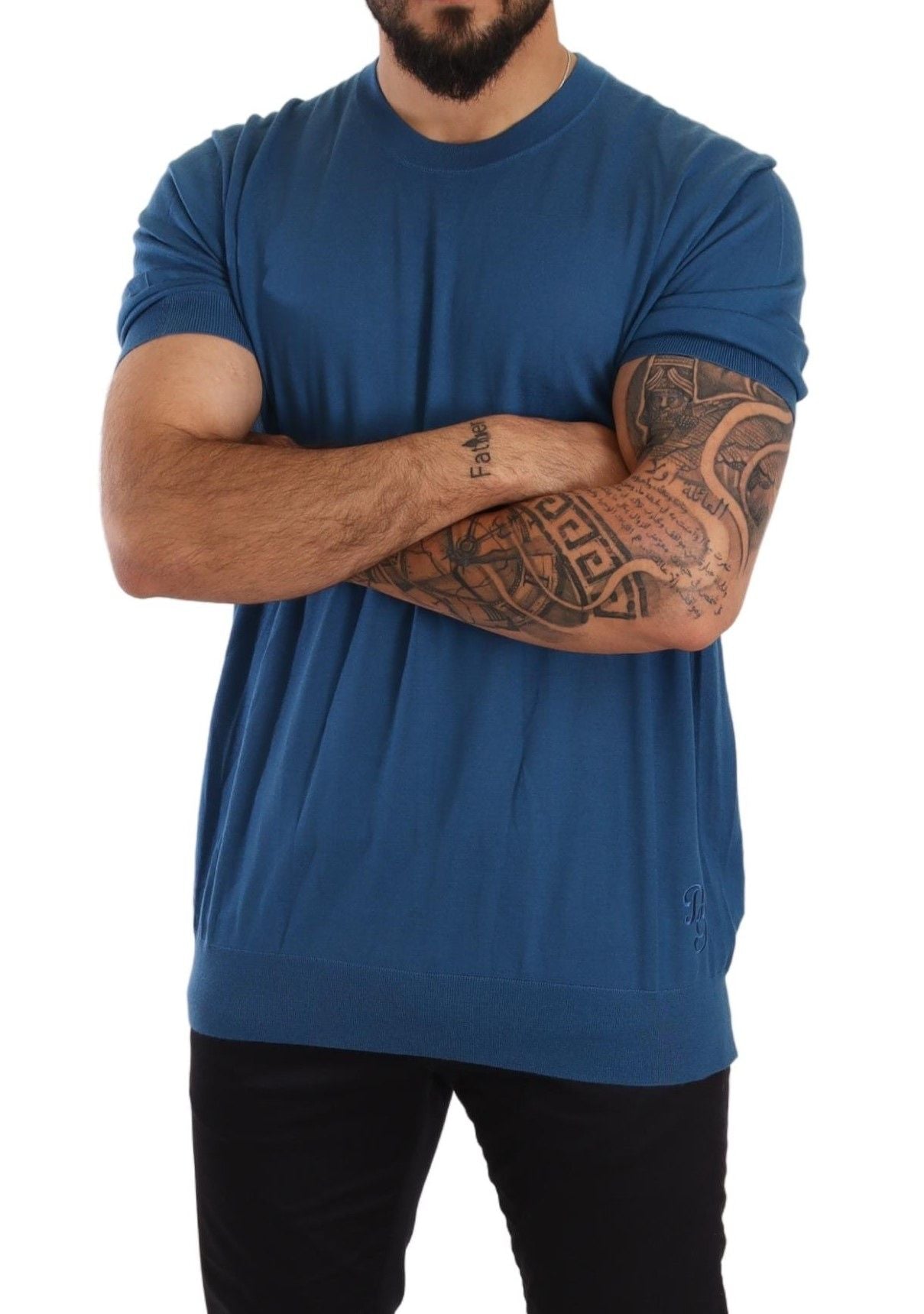 Elegant Cashmere Crew Neck Pullover T-Shirt